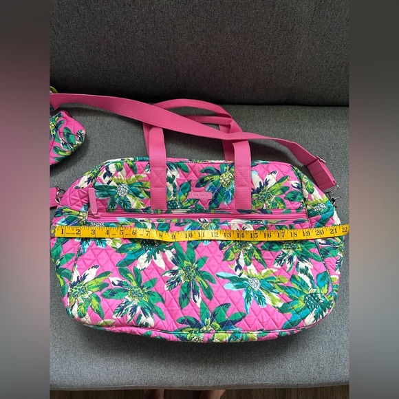 VERA BRADLEY Medium Traveler Bag Carry On Tote - Tropical Paradise Pink - Picture 6 of 10